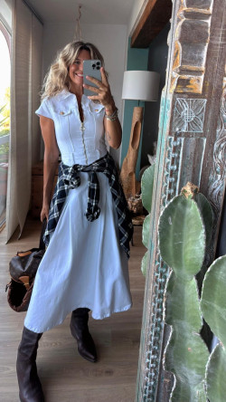 MILU blanco, vestido vaquero