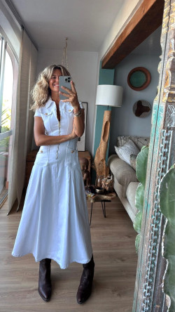 MILU blanco, vestido vaquero