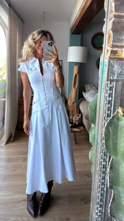 MILU blanco, vestido vaquero