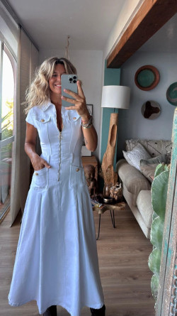 MILU blanco, vestido vaquero