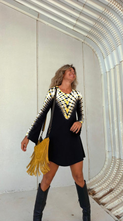 FANUR vestido corto tie amarillo