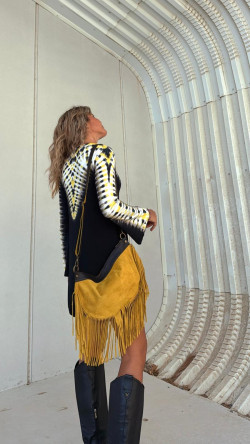 FANUR vestido corto tie amarillo