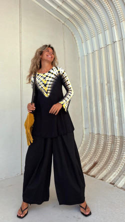 FANUR vestido corto tie amarillo