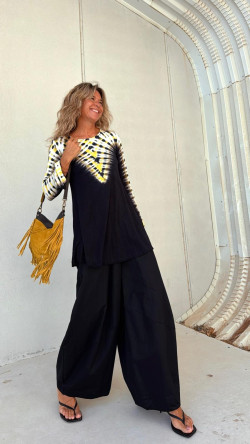 FANUR vestido corto tie amarillo