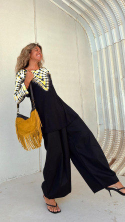 FANUR vestido corto tie amarillo