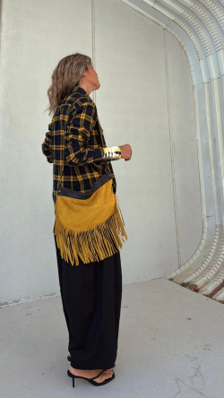 ESTELA, Mostaza Bolso Flecos