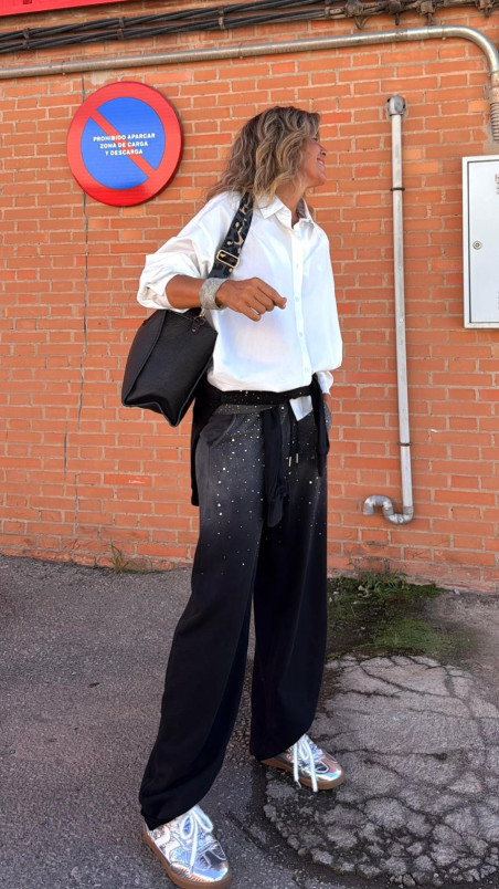 LERIDA, Negro Lavado Pantalón