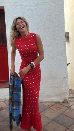 TAO  vestido largo tachas