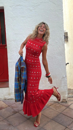 TAO  vestido largo tachas