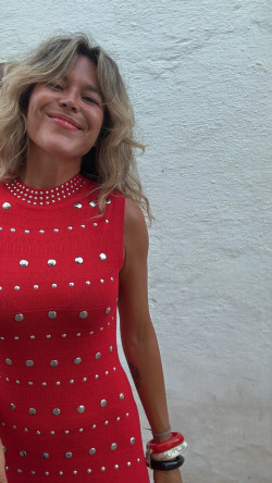 TAO  vestido largo tachas