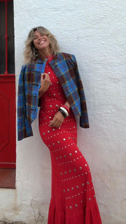 TAO  vestido largo tachas