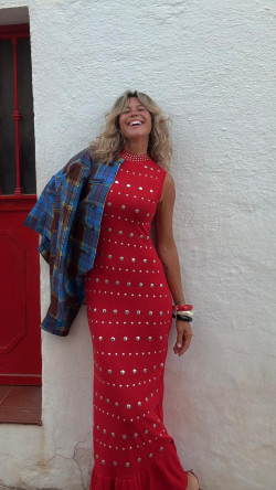 TAO  vestido largo tachas