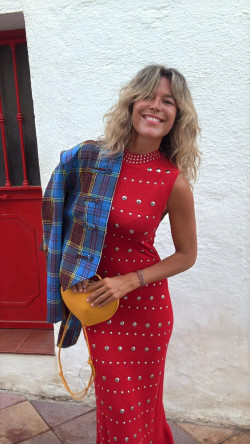 TAO  vestido largo tachas