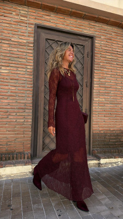 LYS vestido largo, burdeos
