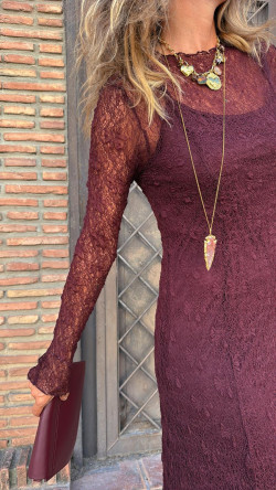 LYS vestido largo, burdeos