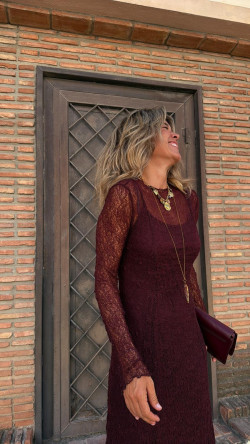 LYS vestido largo, burdeos