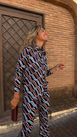 ELENA camisa elástica, marino