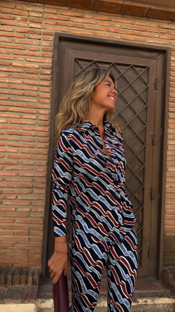 ELENA camisa elástica, marino