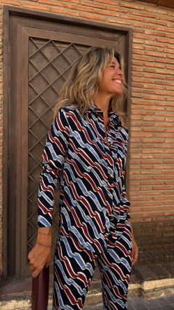 ELENA camisa elástica, marino