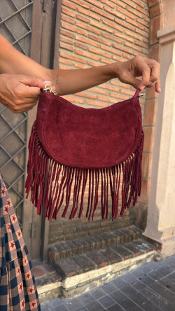 MALU Burdeos , bolso de ante