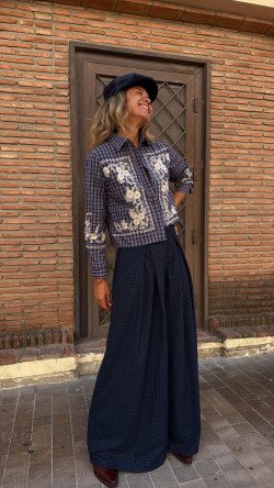 MALTA pantalón cuadros, azul