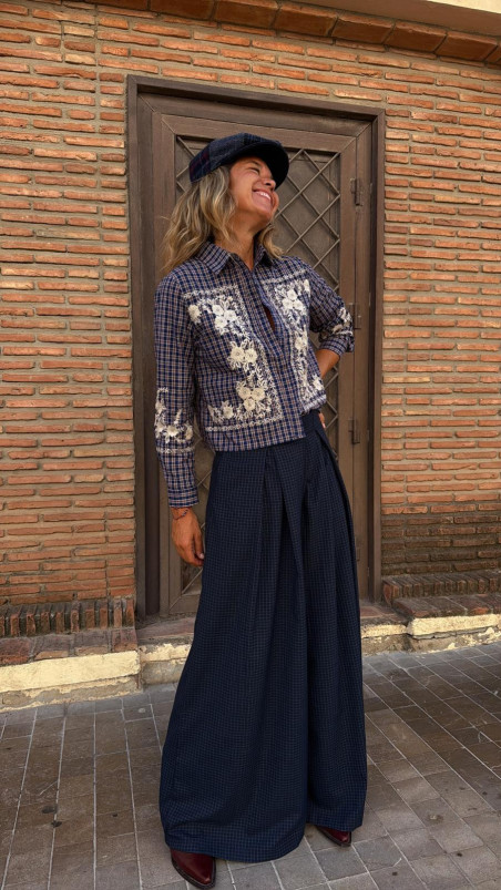 MALTA pantalón cuadros, azul
