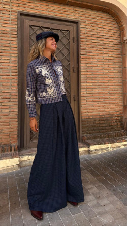 MALTA pantalón cuadros, azul