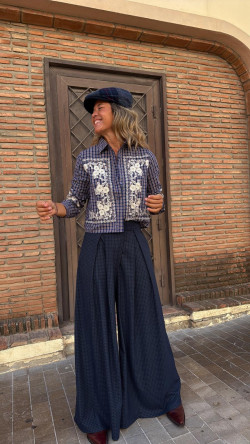 MALTA pantalón cuadros, azul