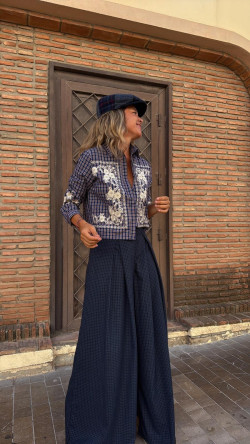 MALTA pantalón cuadros, azul