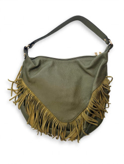 OLIVA bolso piel con flecos