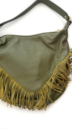 OLIVA bolso piel con flecos