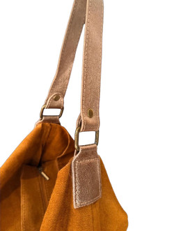 FANY camel asa dorada, bolso piel