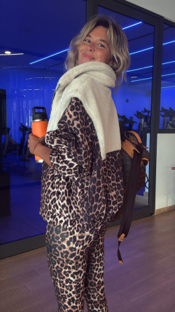 URAL sudadera cremallera leopardo