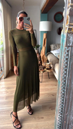 ODRI kaki, vestido largo