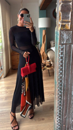 ODRI negro, vestido largo