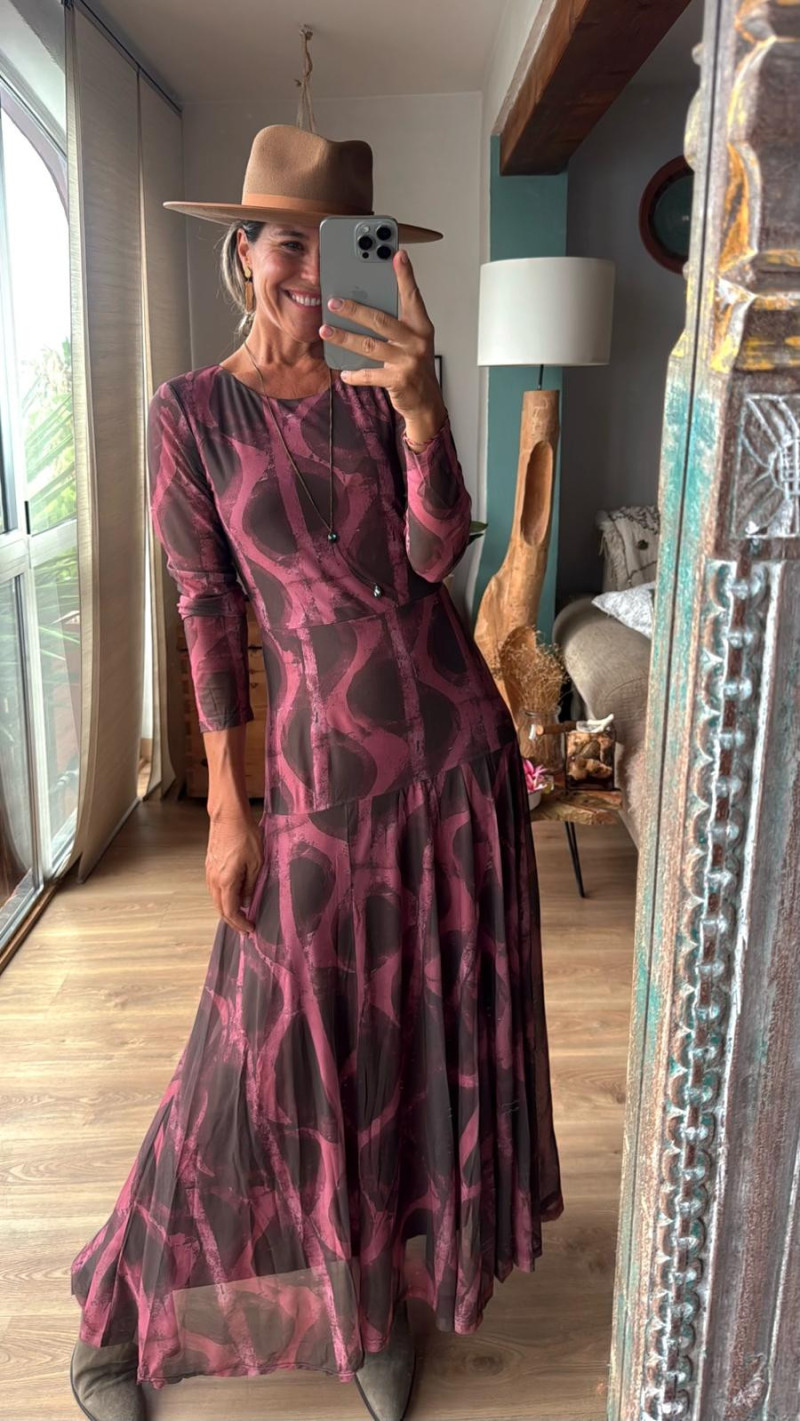 ETAM, vestido estampado de tul.