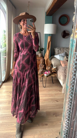 ETAM, vestido estampado de tul.