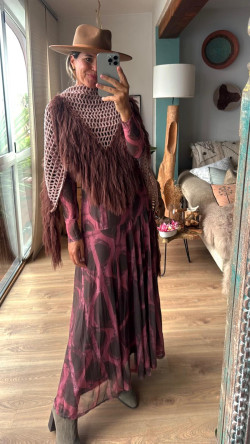 ETAM, vestido estampado de tul.