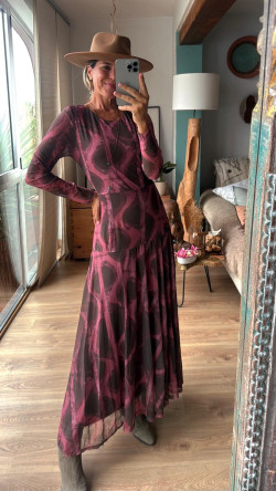 ETAM, vestido estampado de tul.