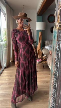 ETAM, vestido estampado de tul.