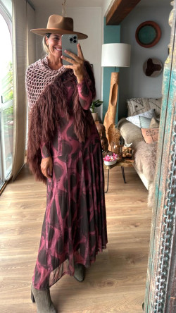 ETAM, vestido estampado de tul.