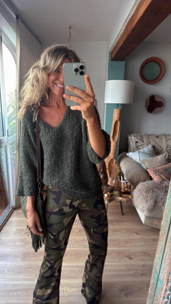 BOND camuflaje, pantalón elástico acampanado
