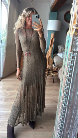 BELLAS vestido largo, kaki