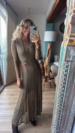BELLAS vestido largo, kaki