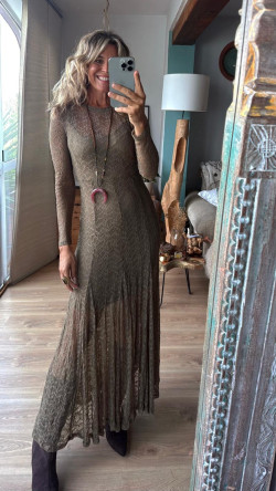 BELLAS vestido largo, kaki