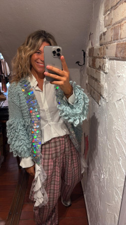 KAREL pantalón cuadros, rosa