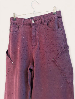 ZAFO marrón, pantalón strass