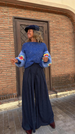 MALTA pantalón cuadros, azul