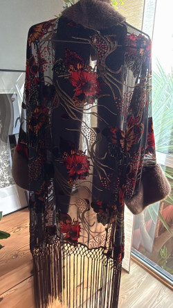 FLORES chaqueta gasa flecos