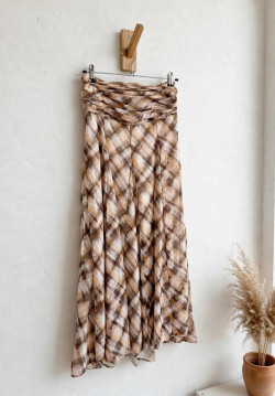 SUOS, falda cuadros camel